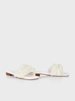 Marc Cain Schuhe-PANTOLETTEN MIT PERLEN white