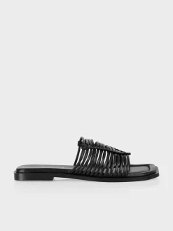 Marc Cain Schuhe-PANTOLETTEN MIT SCHMALEN RIEMCHEN black