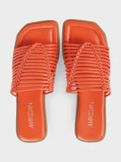 Marc Cain Schuhe-PANTOLETTEN MIT SCHMALEN RIEMCHEN bright tomato