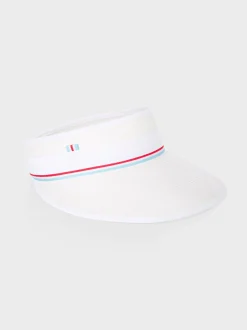 Marc Cain Accessoires-PEAKED CAP MIT GESTREIFTEM RIPSBAND white