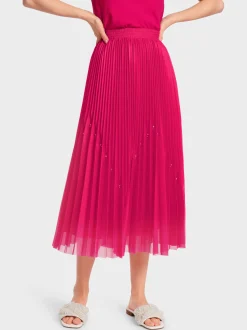 Marc Cain Röcke-PLISSEEROCK MIT PERLEN deep fuchsia