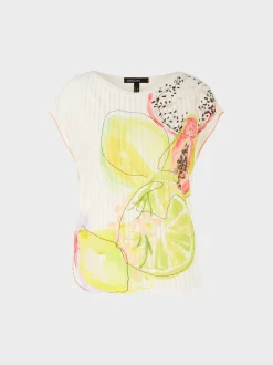 Marc Cain Pullover & Sweatshirts|Strick-PLISSIERTER PULLI KNITTED IN GERMANY pale lemon