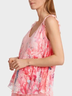 Marc Cain Shirts & Tops-PLISSIERTES TOP MIT UNTERWASSERPRINT soft seashell