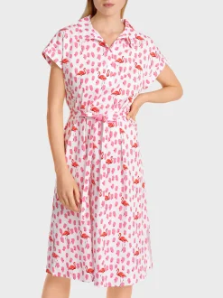 Marc Cain Kleider-POLOKLEID MIT FLAMINGOPRINT lip gloss