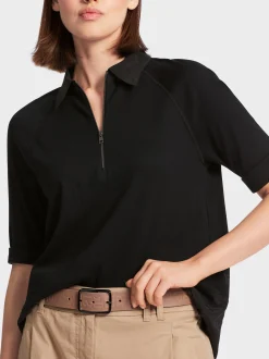 Marc Cain Shirts & Tops-POLOSHIRT IN A-LINIE black