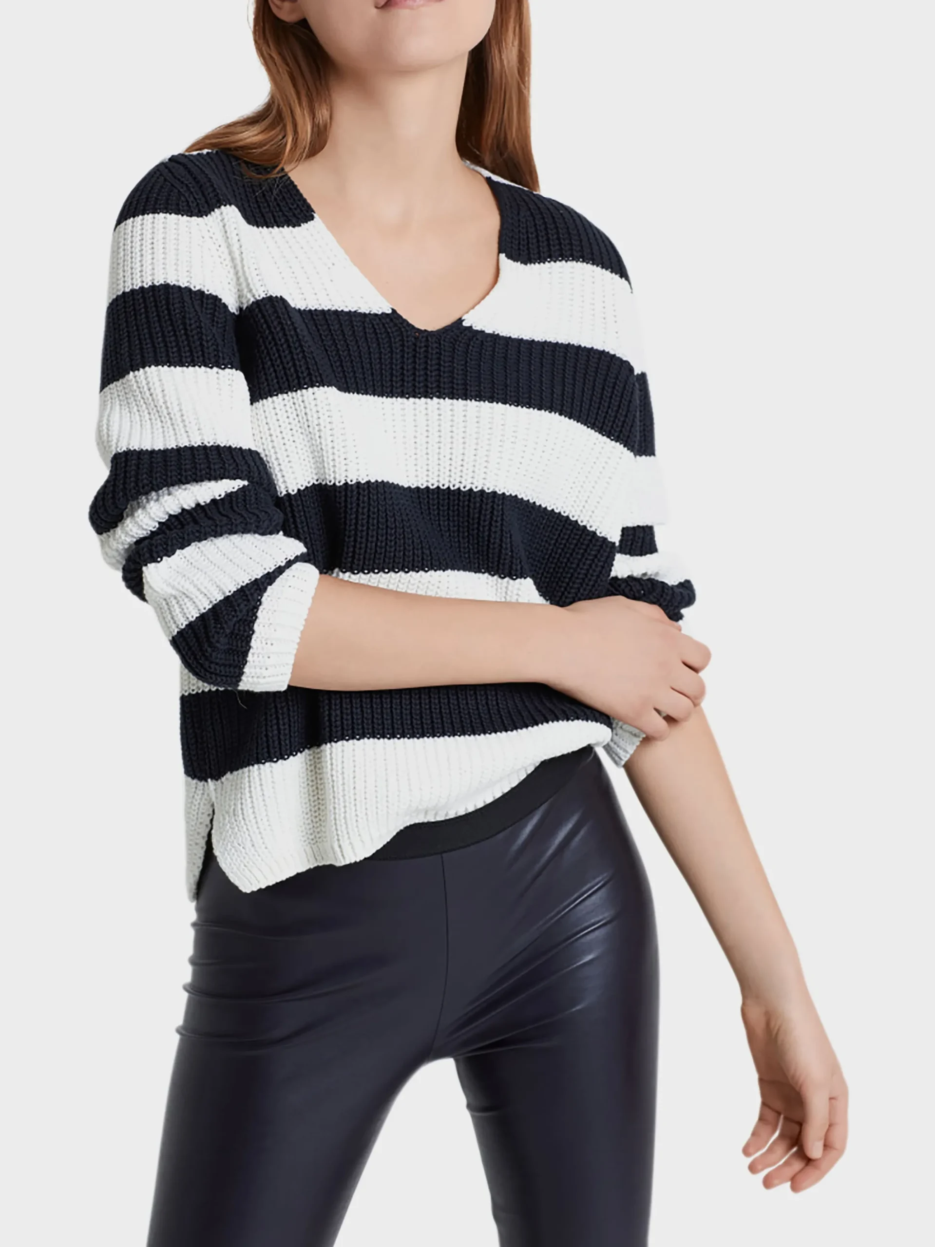 Marc Cain Strick-PULLOVER MIT BLOCKRINGELN midnight blue