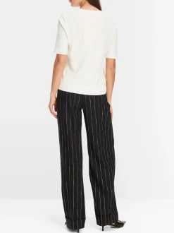 Marc Cain Strick-PULLOVER "RETHINK TOGETHER" off-white