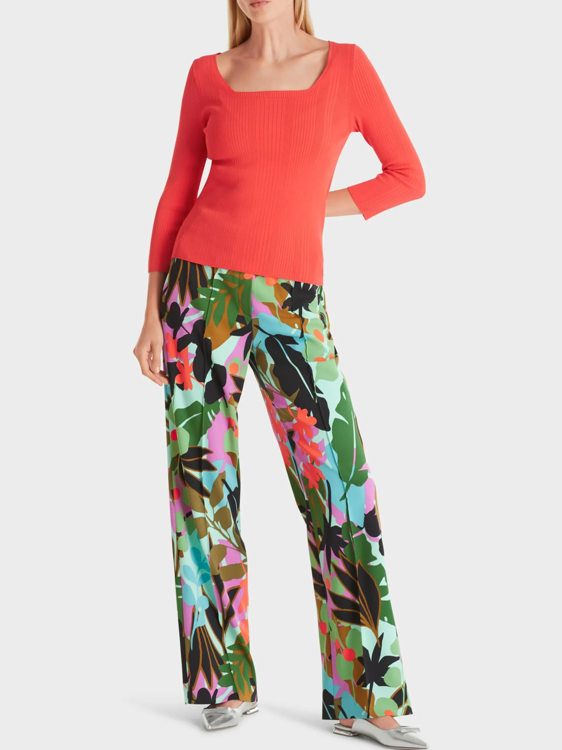 Marc Cain Pullover & Sweatshirts|Strick-PULLOVER "RETHINK TOGETHER" bright tomato