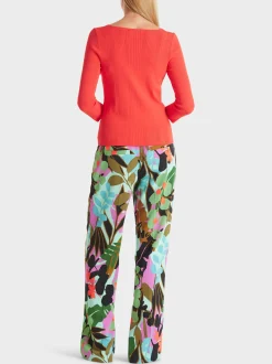 Marc Cain Pullover & Sweatshirts|Strick-PULLOVER "RETHINK TOGETHER" bright tomato