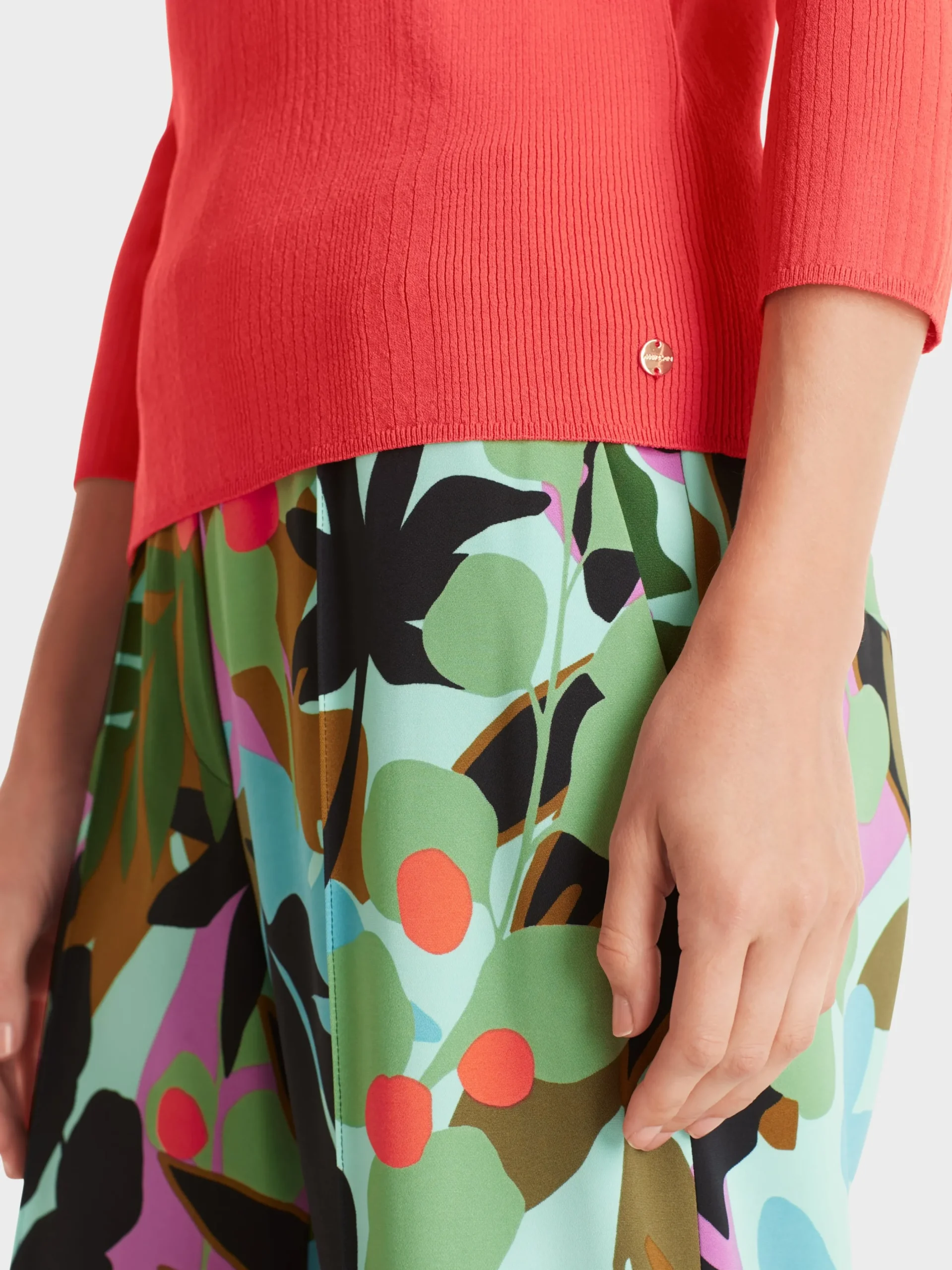Marc Cain Pullover & Sweatshirts|Strick-PULLOVER "RETHINK TOGETHER" bright tomato