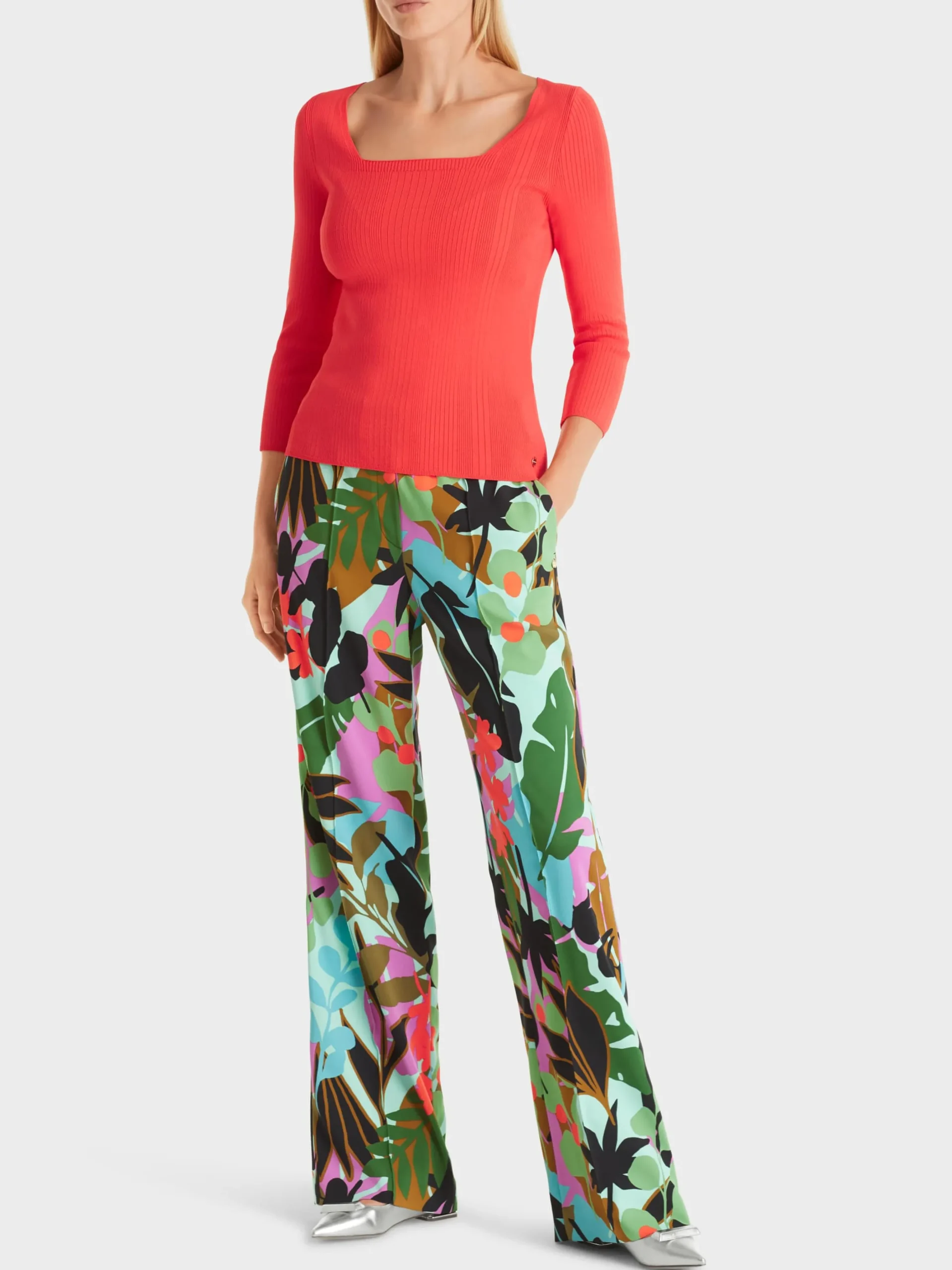 Marc Cain Pullover & Sweatshirts|Strick-PULLOVER "RETHINK TOGETHER" bright tomato