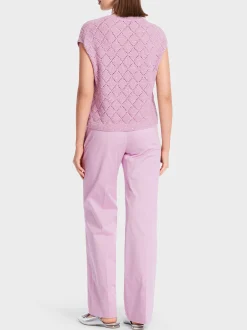 Marc Cain Pullover & Sweatshirts|Strick-RAUTEN-PULLUNDER KNITTED IN GERMANY pink lavender
