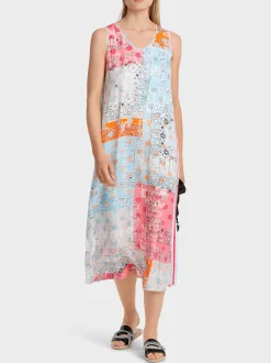 Marc Cain Kleider-"RETHINK TOGETHER"-SOMMERKLEID light neon red