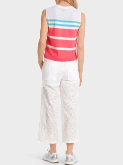 Marc Cain Shirts & Tops|Strick-"RETHINK TOGETHER"-TOP MIT MESHINSERT light neon red