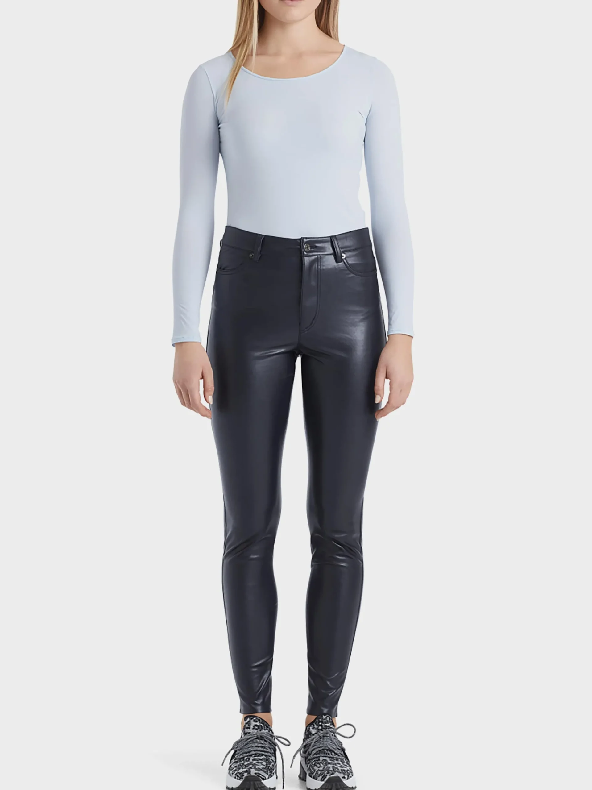 Marc Cain Jeans-RÖHRENHOSE AUS KUNSTLEDER midnight blue