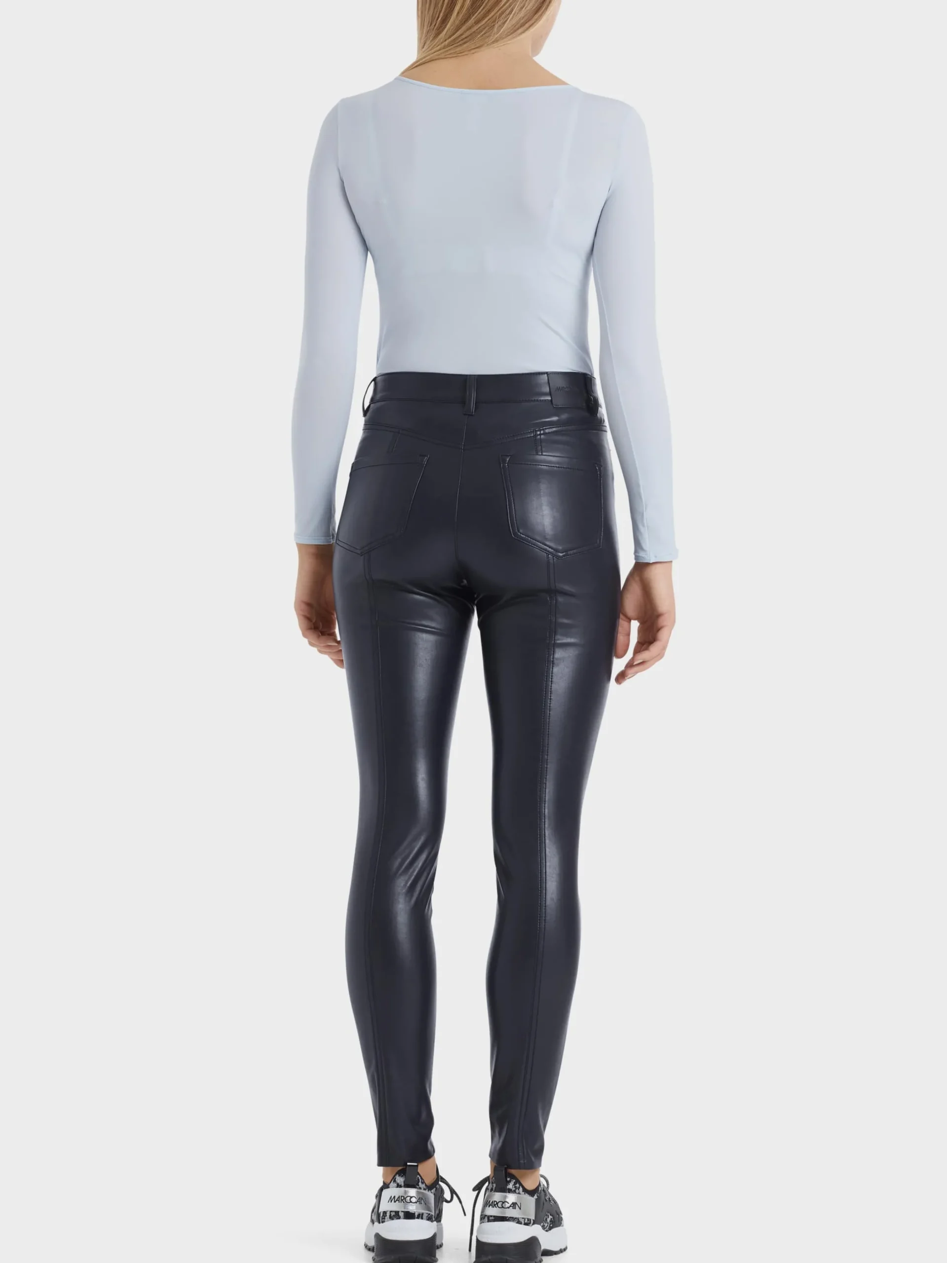 Marc Cain Jeans-RÖHRENHOSE AUS KUNSTLEDER midnight blue