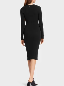 Marc Cain Kleider|Strick-RIPPEN-KLEID KNITTED IN GERMANY black