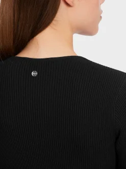 Marc Cain Kleider|Strick-RIPPEN-KLEID KNITTED IN GERMANY black