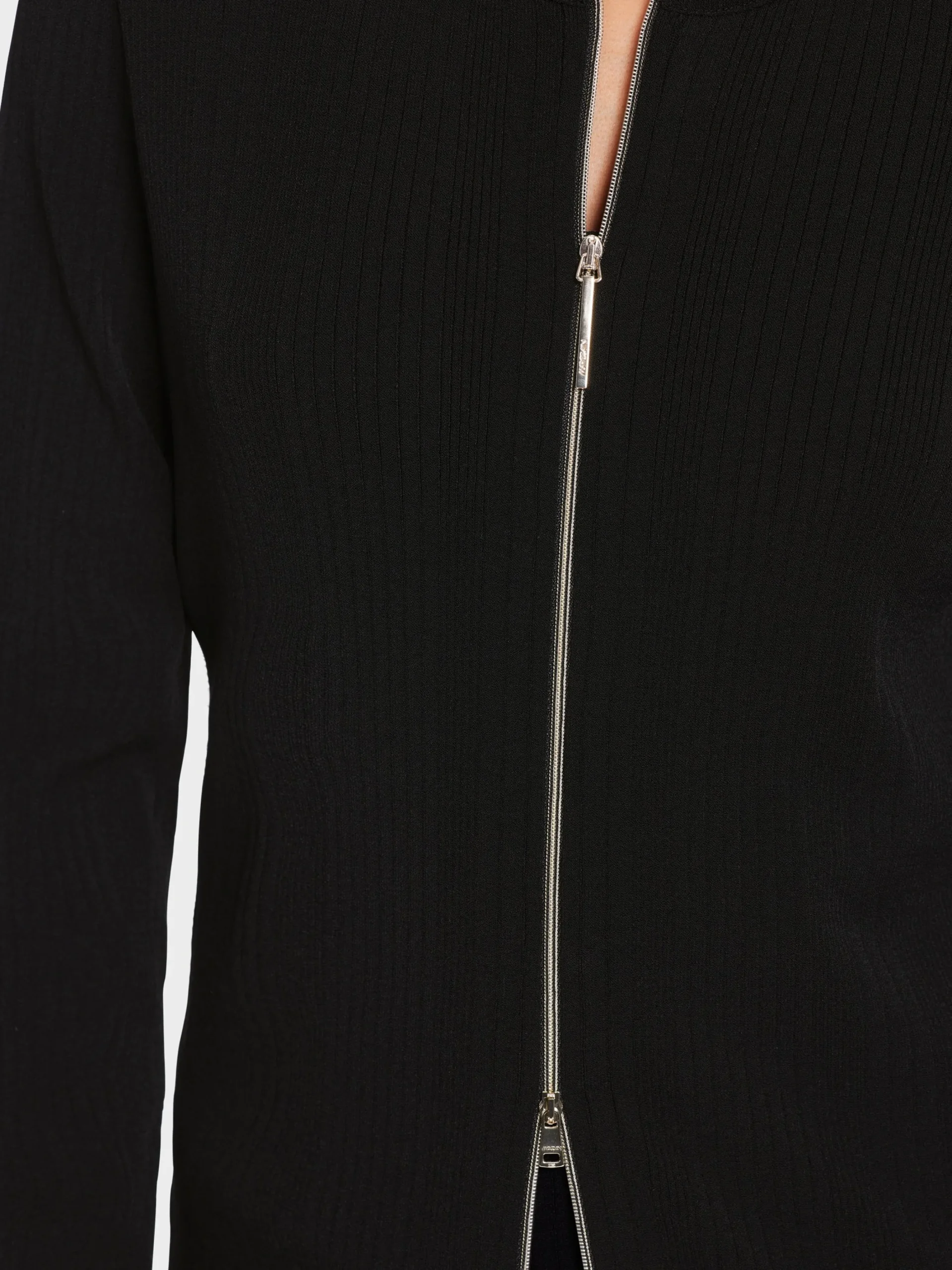 Marc Cain Jacken|Strick-RIPPSTRICK-CARDIGAN "RETHINK TOGETHER" black