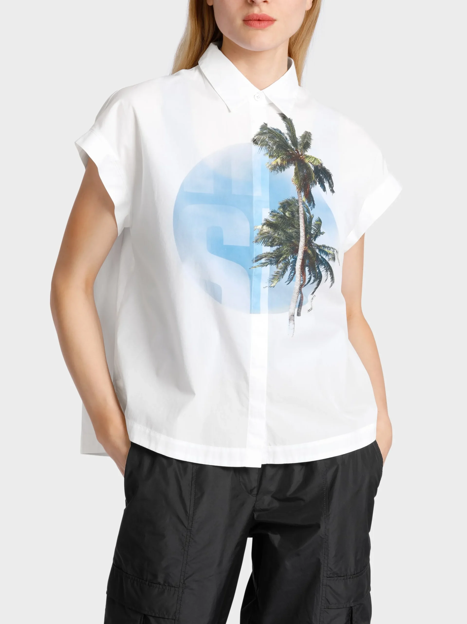 Marc Cain Blusen & Tuniken-ÄRMELLOSE HEMDBLUSE "RETHINK TOGETHER" white