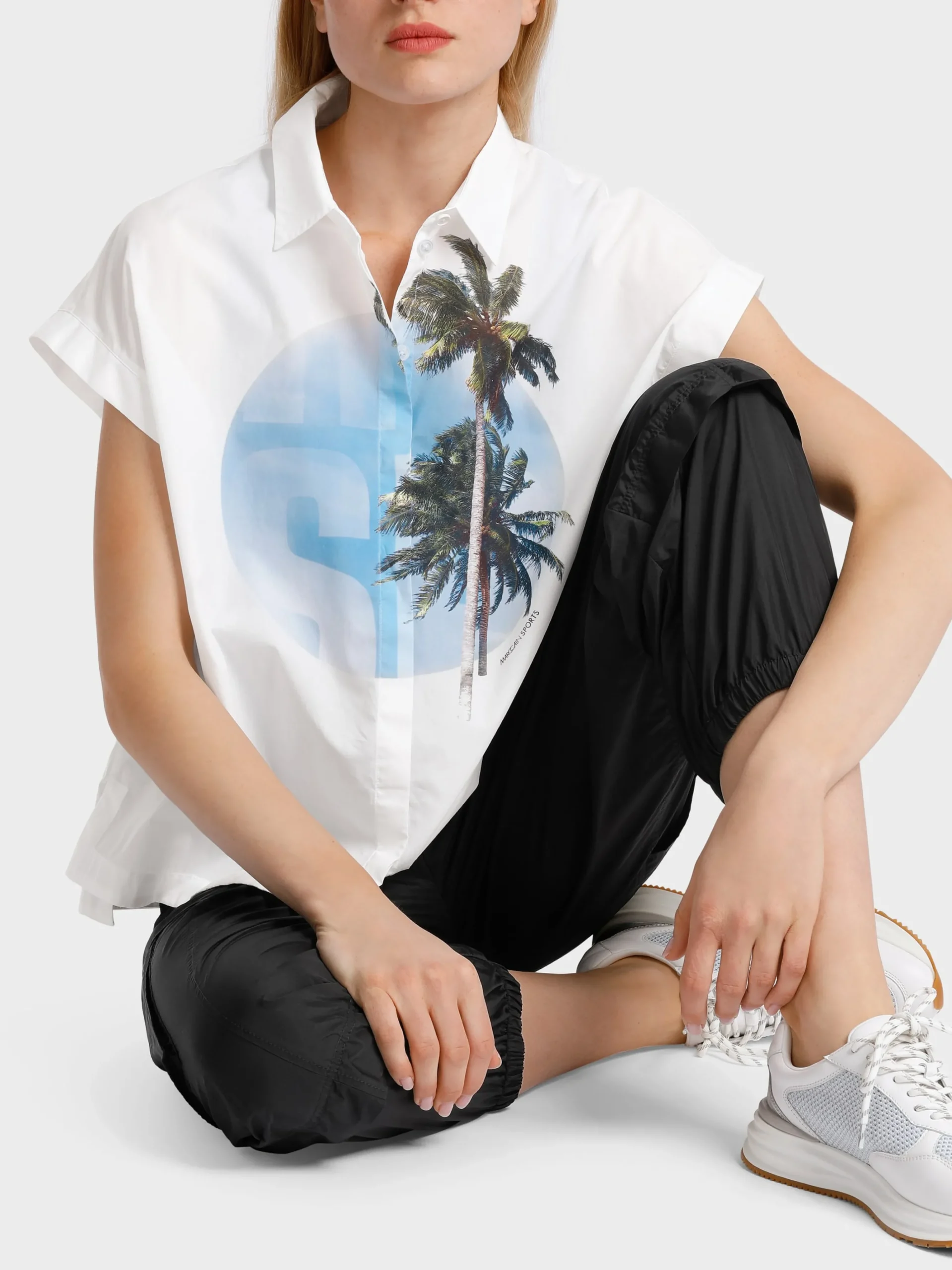 Marc Cain Blusen & Tuniken-ÄRMELLOSE HEMDBLUSE "RETHINK TOGETHER" white