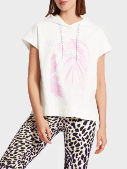 Marc Cain Pullover & Sweatshirts-ÄRMELLOSES SWEATSHIRT MIT KAPUZE off-white