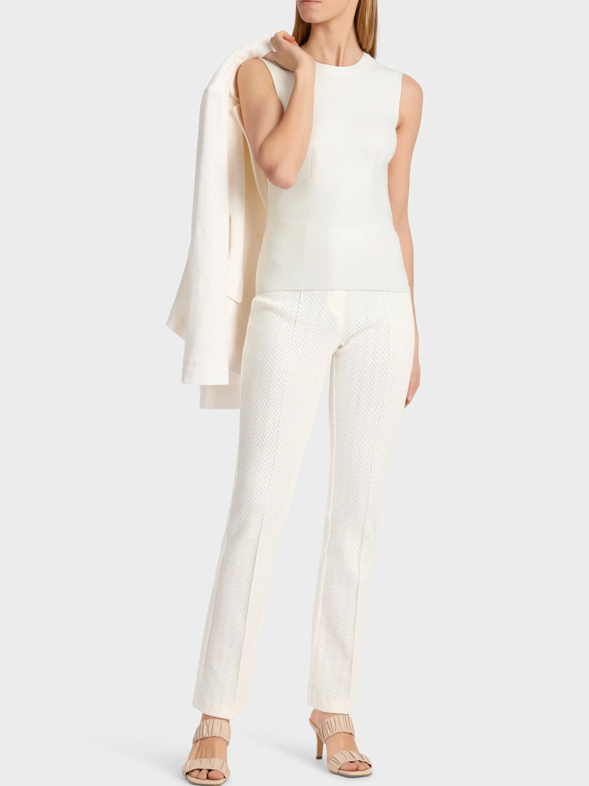 Marc Cain Shirts & Tops|Strick-ÄRMELLOSES TOP KNITTED IN GERMANY off-white