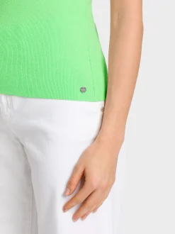Marc Cain Shirts & Tops|Strick-ÄRMELLOSES TOP KNITTED IN GERMANY light apple green