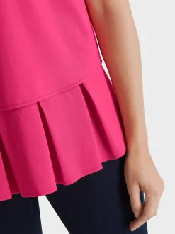 Marc Cain Shirts & Tops-ÄRMELLOSES TOP MIT GEFÄLTELTEM SCHÖßCHEN super pink