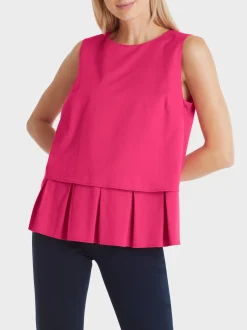 Marc Cain Shirts & Tops-ÄRMELLOSES TOP MIT GEFÄLTELTEM SCHÖßCHEN super pink