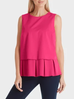 Marc Cain Shirts & Tops-ÄRMELLOSES TOP MIT GEFÄLTELTEM SCHÖßCHEN super pink