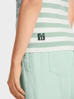 Marc Cain Shirts & Tops-ÄRMELLOSES TOP MIT STREIFEN &AMP; OVERPRINT soft sage