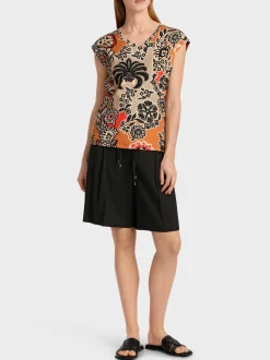 Marc Cain Shirts & Tops-ÄRMELLOSES T-SHIRT AUS BAUMWOLLSTRETCH bright ochre