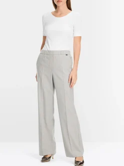 Marc Cain Shirts & Tops-RUNDHALS-SHIRT MIT HALBEN ÄRMELN white