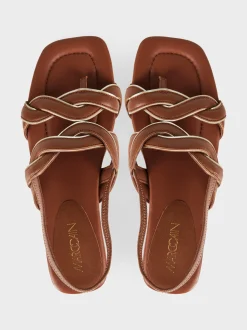 Marc Cain Schuhe-SANDALEN MIT GEFLOCHTENEM RIEMEN bright ochre