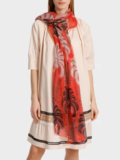 Marc Cain Accessoires-SCHAL AUS BEDRUCKTEM SEIDENCRÊPE bright tomato