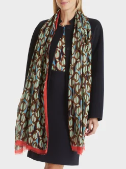 Marc Cain Accessoires-SCHAL MIT ALLOVER GRAFIKDESSIN soft malachite