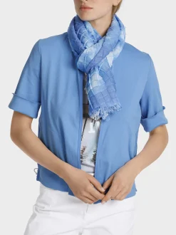 Marc Cain Accessoires-SCHAL MIT BATIKMUSTER bright azure