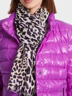 Marc Cain Accessoires-SCHAL MIT LEO-PRINT bright pink lavender
