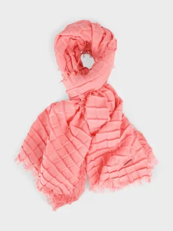 Marc Cain Accessoires-SCHAL MIT PLISSEEMUSTER light neon red