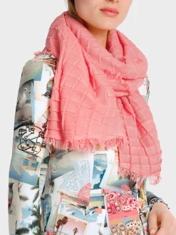 Marc Cain Accessoires-SCHAL MIT PLISSEEMUSTER light neon red