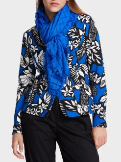 Marc Cain Accessoires-SCHAL MIT PLISSEEMUSTER bright royal blue