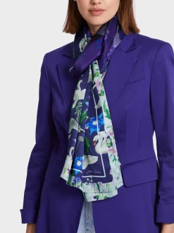 Marc Cain Accessoires-SCHAL MIT SCHWANEN-DRUCK deep violet