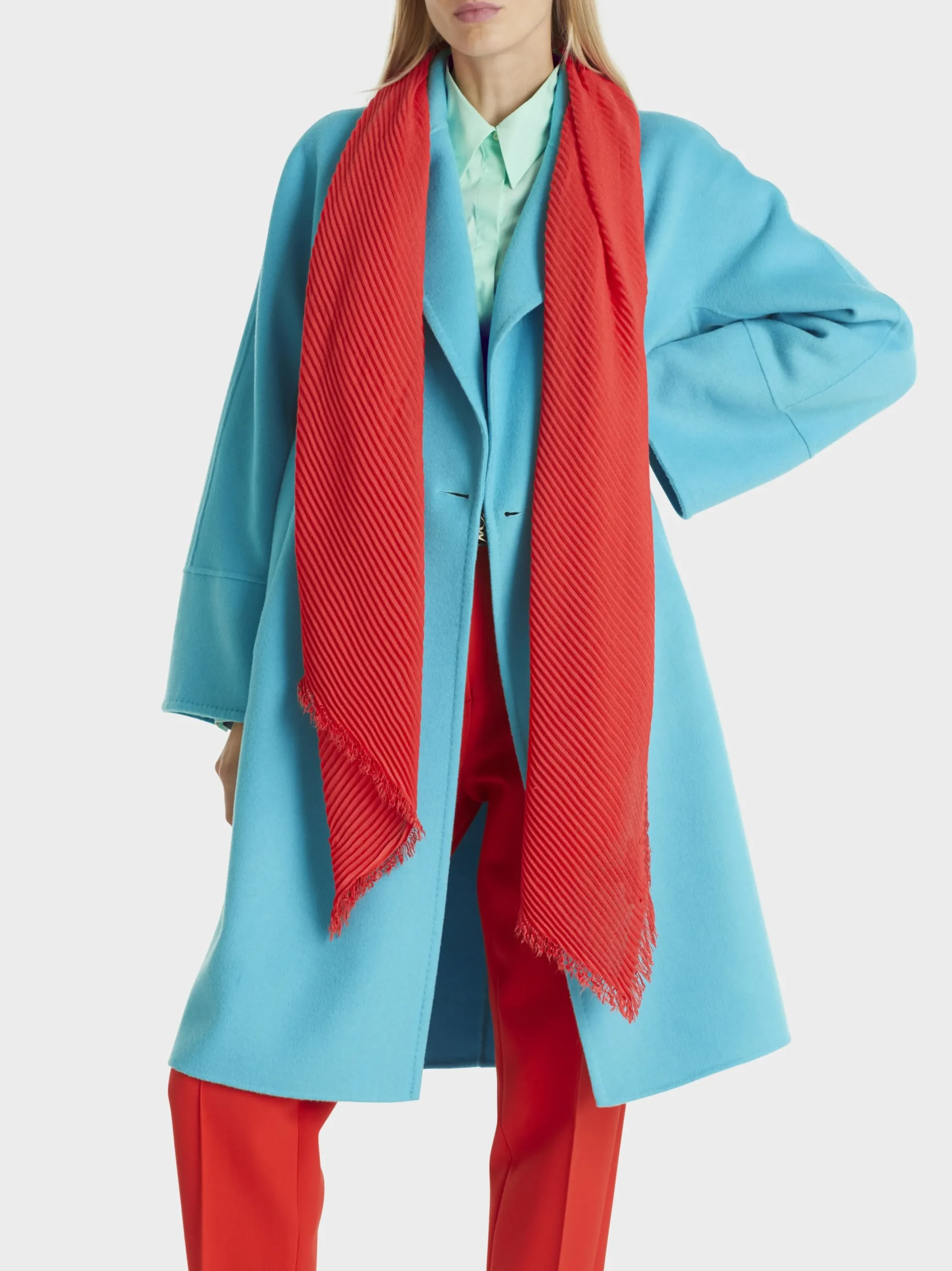 Marc Cain Accessoires-SCHAL MIT STREIFENSTRUKTUR bright tomato
