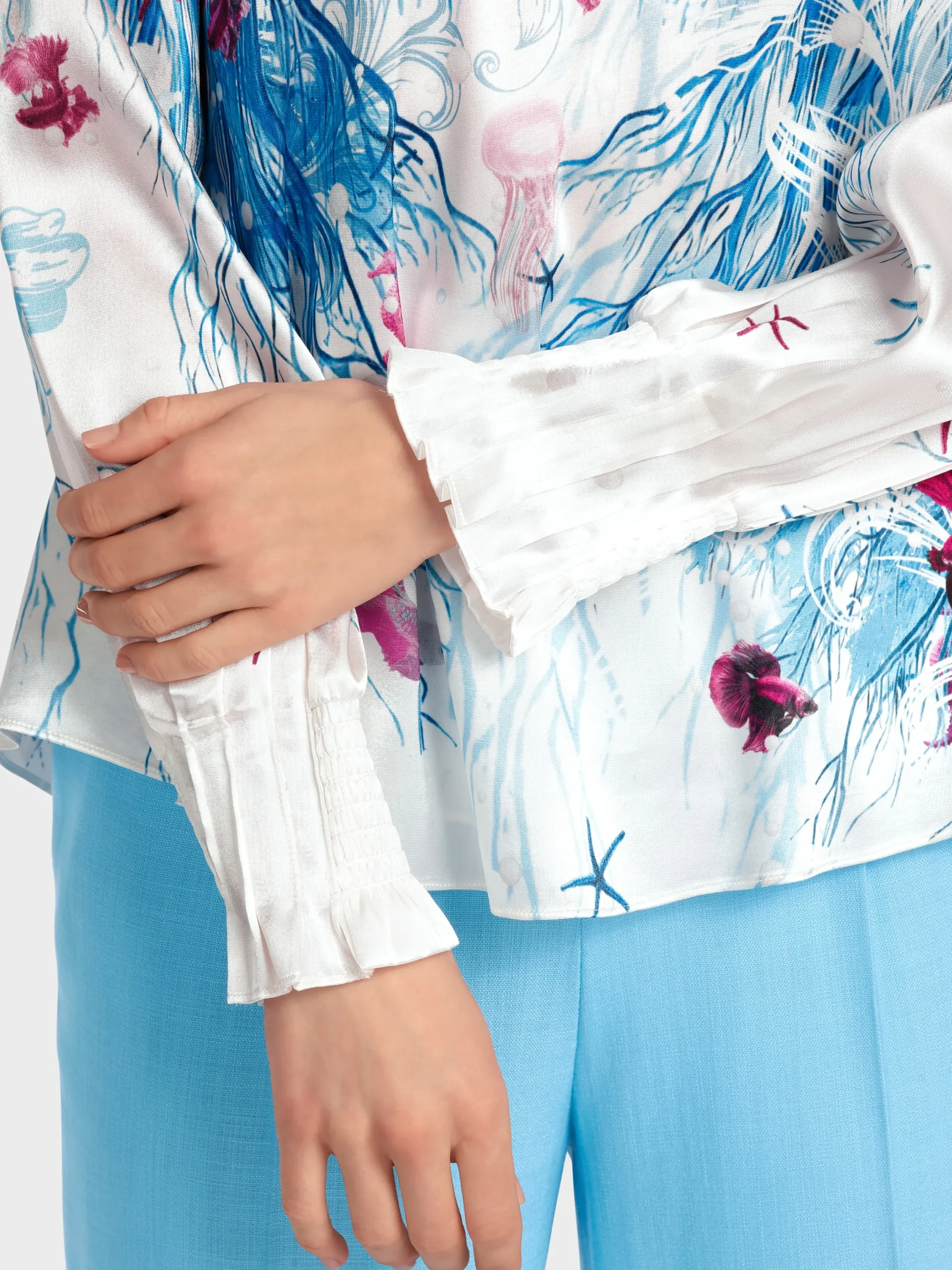 Marc Cain Blusen & Tuniken-SCHLUPFBLUSE IM UNTERWASSERDESSIN light azure