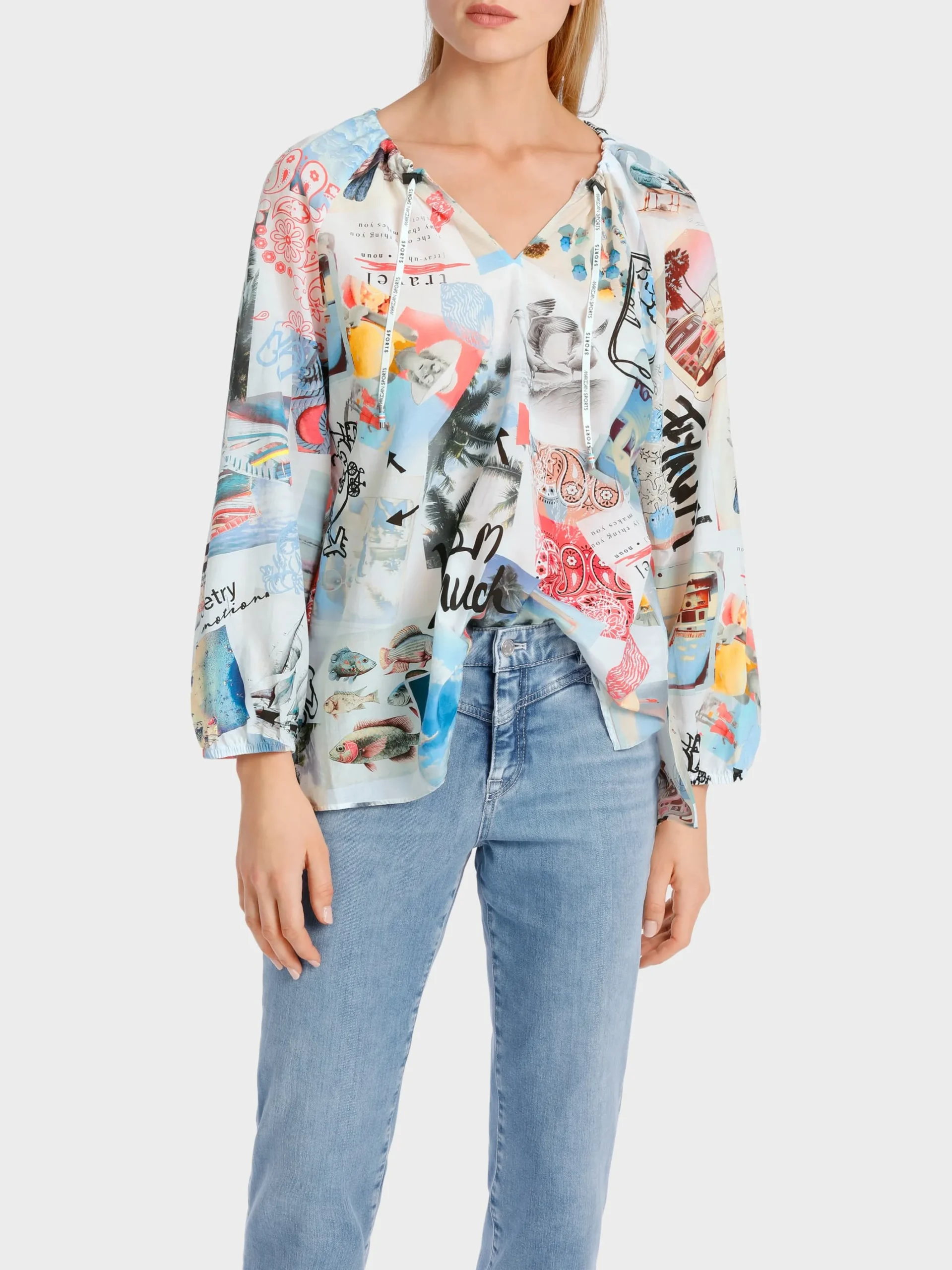 Marc Cain Blusen & Tuniken-SCHLUPFBLUSE MIT MEMORIESPRINT light neon red