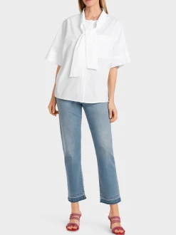 Marc Cain Blusen & Tuniken-SCHLUPPENBLUSE MIT KIMONO-ÄRMEL white