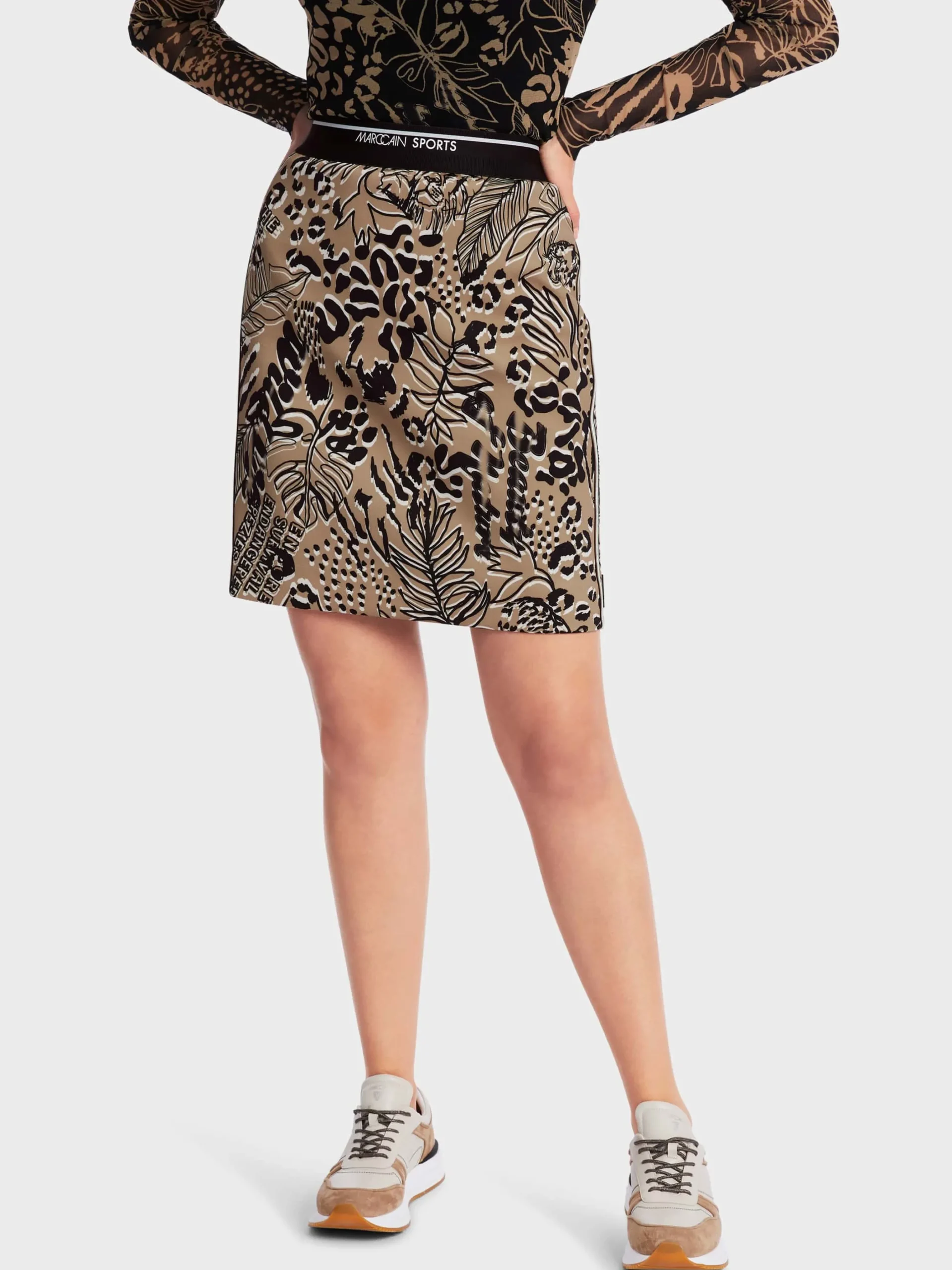 Marc Cain Röcke-SCHMALER ROCK MIT ALLOVERPRINT bright camel