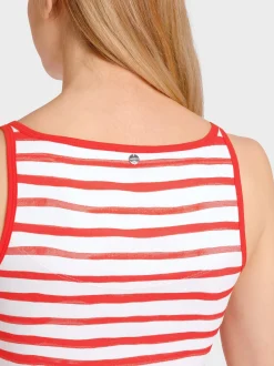 Marc Cain Shirts & Tops-SCHMALES TOP MIT TONIGEM OVERPRINT lip gloss