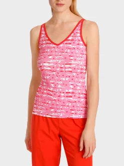 Marc Cain Shirts & Tops-SCHMALES TOP MIT TONIGEM OVERPRINT lip gloss